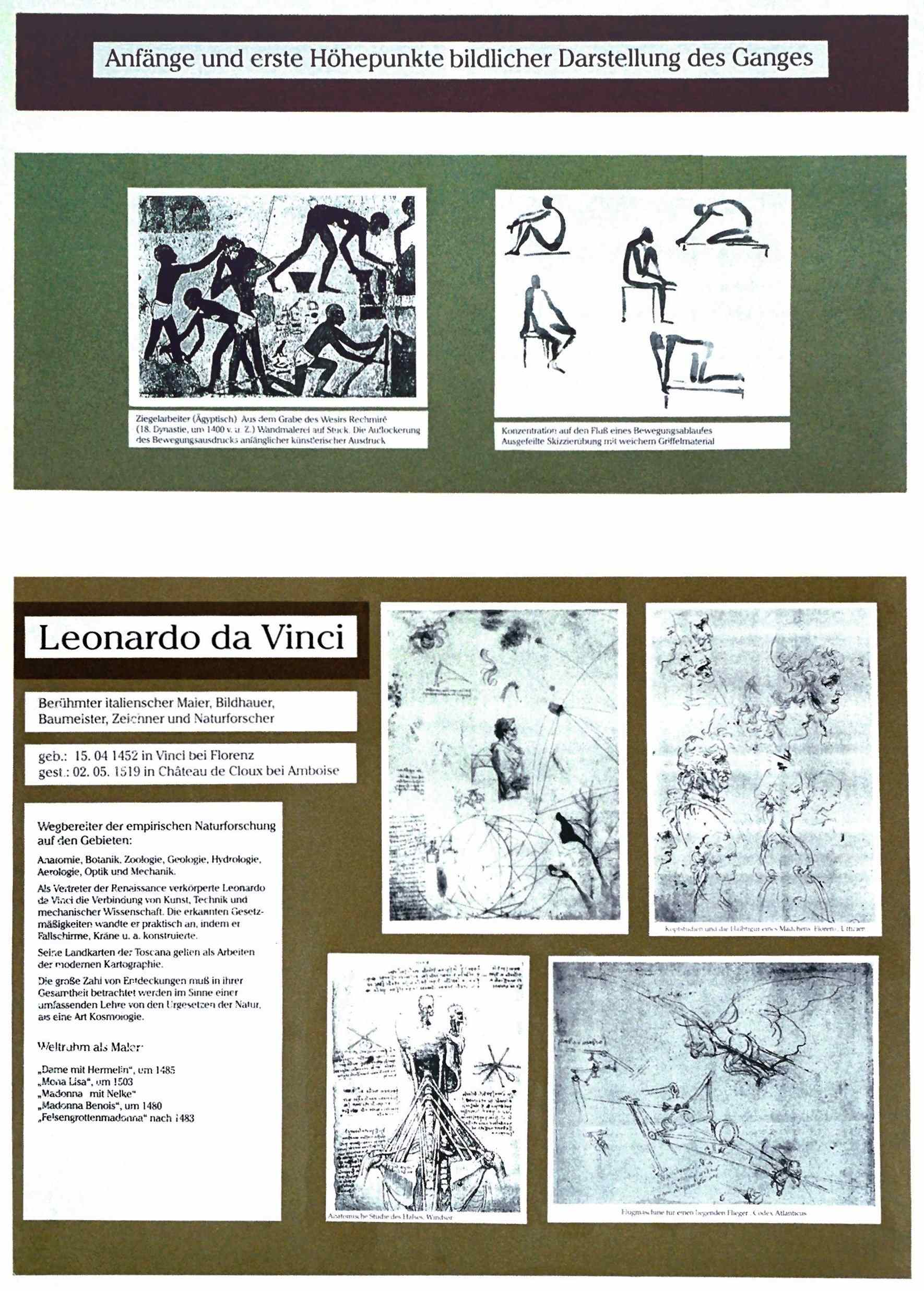 Tafel: Anfänge und erste Höhepunkte bildlicher Darstellung des Ganges, Leonardo da Vinci